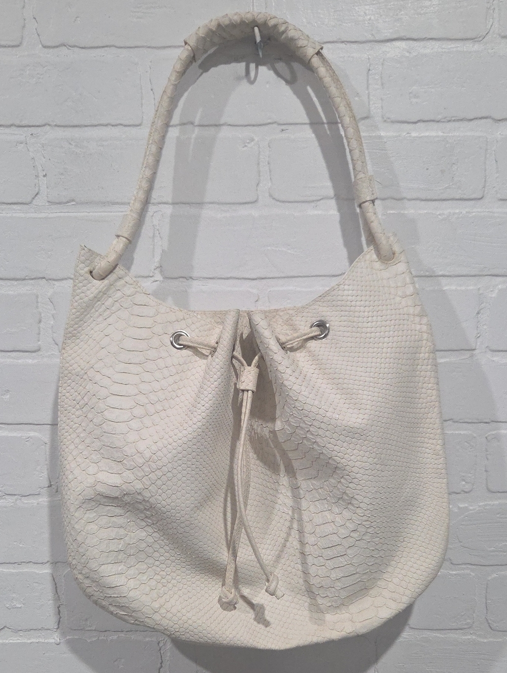 Italian Leather Drawstring Bucket Bag